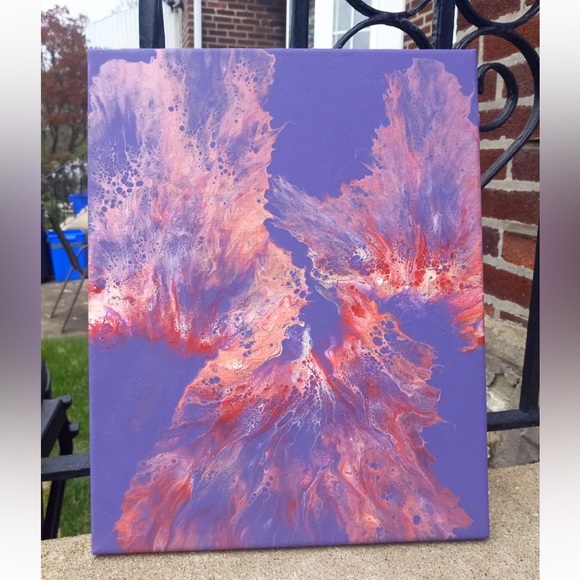 Pink&Purple Dutch Pour Painting - Picture 4 of 4